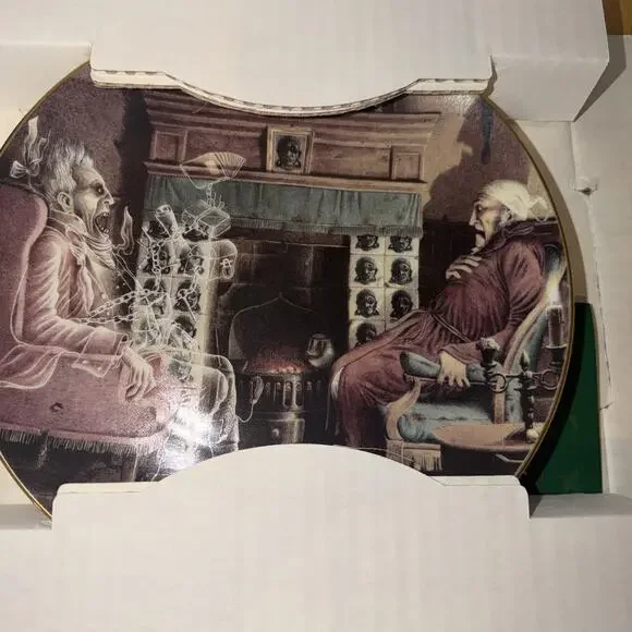 Dept 56 Dickens A Christmas Carol Collectors Plate Marley's Ghost Appears 1993 - Picture 2 of 3